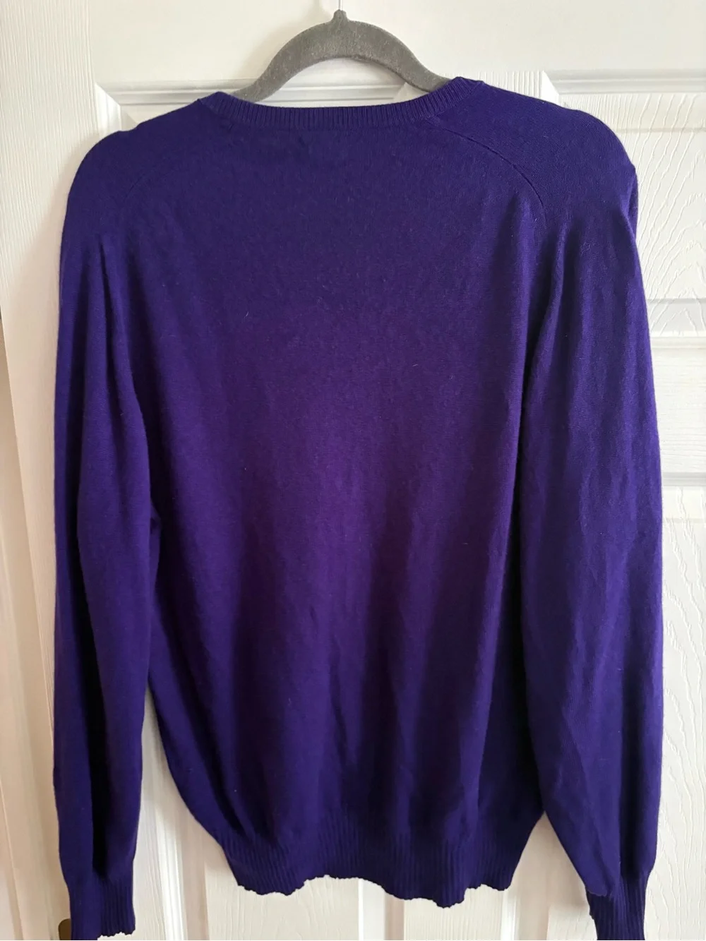 100% cashmere Brooks Brothers crewneck pullover sweater purple v neck men's L